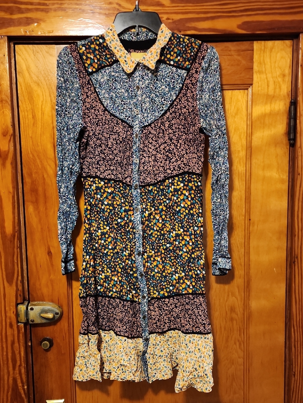 Maeve Teya Peasant Dress Floral Patchwork Size 6